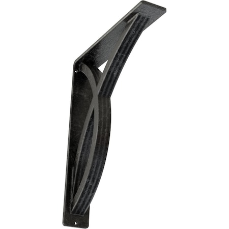 Ekena Millwork Miller Wrought Iron Bracket, (Triple center brace), Antiqued Silver 2"W x 10"D x 12"H BKTM02X10X12TMIASV